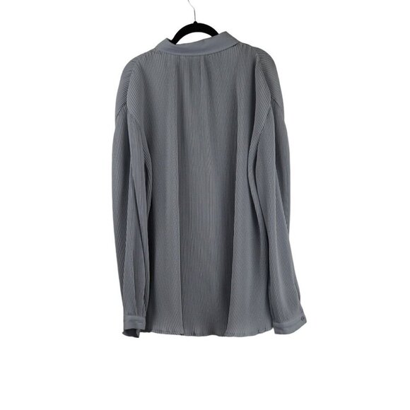 NWOT PrettyLittleThing Grey Pleated Blouse Size 12 - Picture 2 of 9